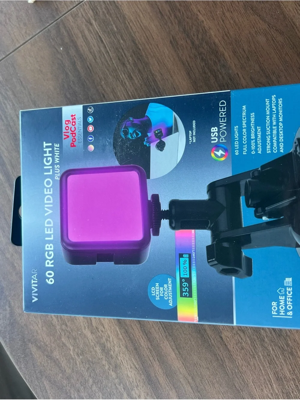 Vivitar RGB USB-Powered Video Light for Vlogging & Streaming
